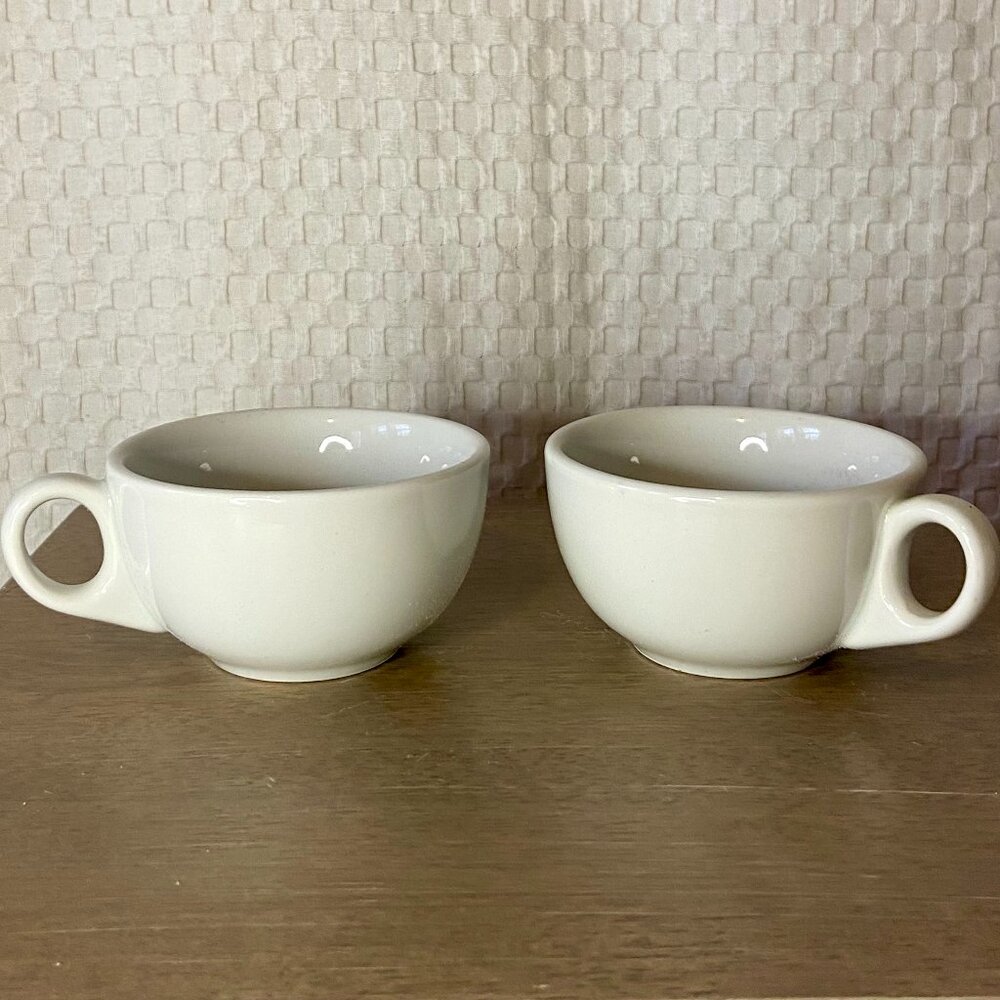 Crate & Barrel 2 White Espresso demitasse cups Made in Poland